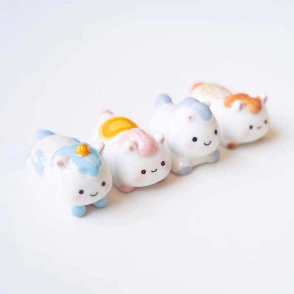 Cartoon Horse Chopstick Rest Ceramic Spoon Rack Holder Simple Chopstick Rack Sushi Bar