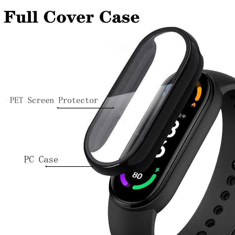 Чехол+стекло Для Xiaomi Mi Band 8 7 6 Аксессуары Чехол+Пленка Защитный чехол Full Coverage Miband 7 6 5 4 3 защитное стекло для экрана