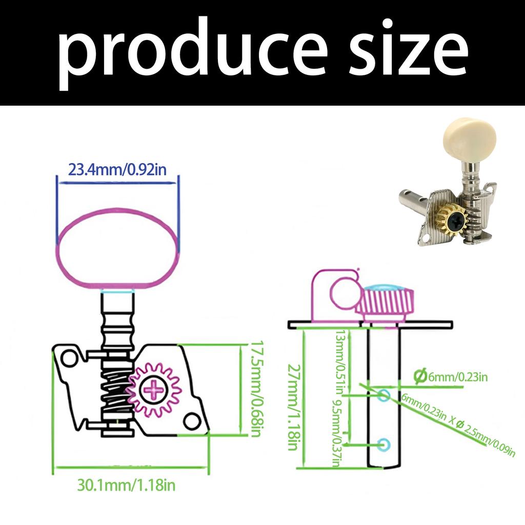 Pack of 6 Guitar Machine Heads Suitable for Enhancing Sound Quality and Resonance On Acoustic and Electric Guitars