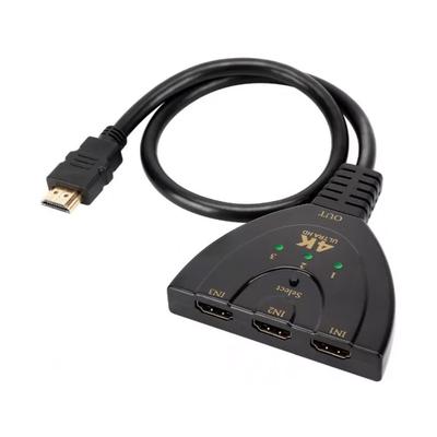 Переключатель интерфейса HD Multimedia 3 в 1 4K 3-портовый видеопереключатель с индикатором состояния Черный