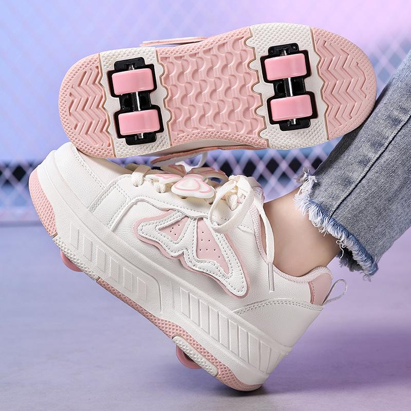 Girls Four-Wheel Runaway Shoes Skates Children'S Roller Skates Students With Wheels Shoes Trend Girls