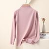 Women's Nano Fleece High Neck Ruffle Long Sleeve Warm T-shirt