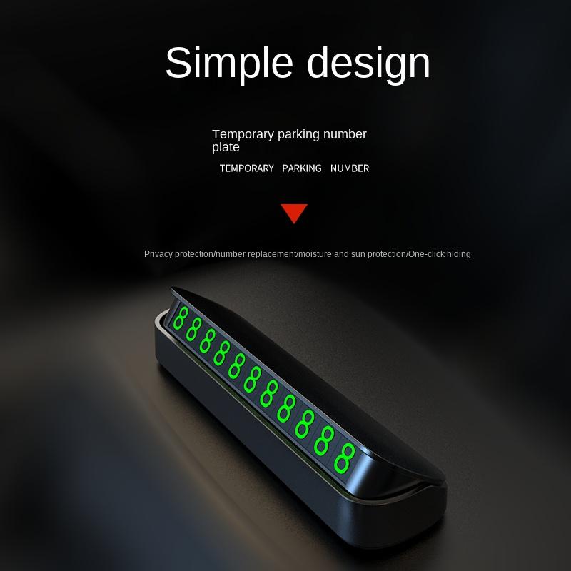 Карточка для временной парковки автомобиля Номер телефона Держатель для телефона в машине Светящаяся табличка для номера телефона Парковка Аксессуары для стайлинга автомобиля