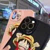 Slim Cartoon Luffy Leather Back Casing PU Leather Cover Phone Case for Samsung Xiaomi Poco Redmi