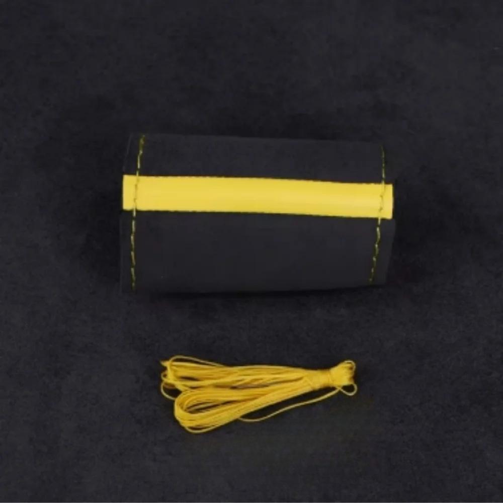 НОВАЯ Оплетка на руль автомобиля Мягкая Износостойкая Удобная Износостойкая Универсальная Ручная Шнуровка Черная Замша