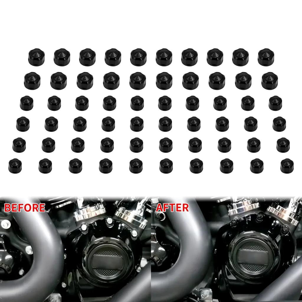 60PCS Motorcycle Engine Bolt Cap Screw Covers For Harley M8 Touring Electra Glide FLHX FLHR 2017-Up Softail Fat Boy FLHC 2018-Up