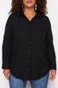 Женская черная рубашка больших размеров