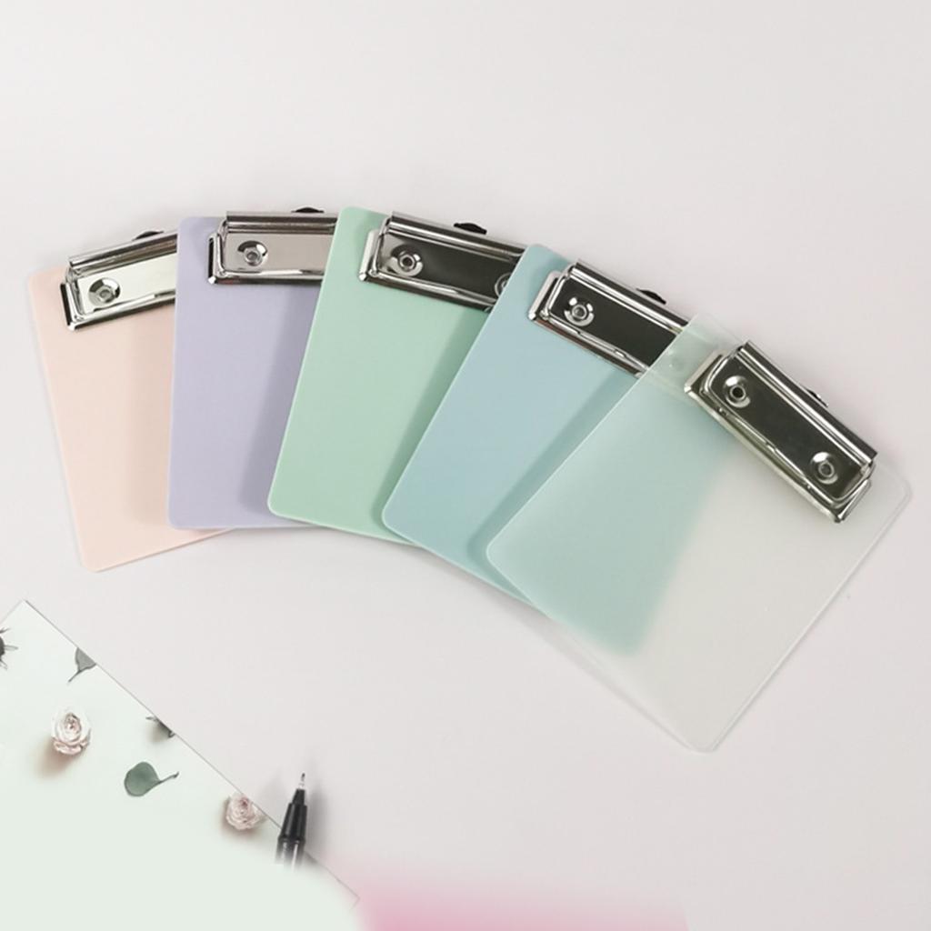 Small Clipboard with Retactable Hanging Hook Portable Clipboard Metal Clip Clipboard 12x9.8cm Writing Board for Office