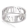 Silver Ring 'Roman Numerals' (rhodium) - 6 Mm