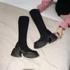 Fashion Boots Sleeve Women's 2024 Summer Thin New Thick Sole Long Boots Matsutake Heel Elastic Boots