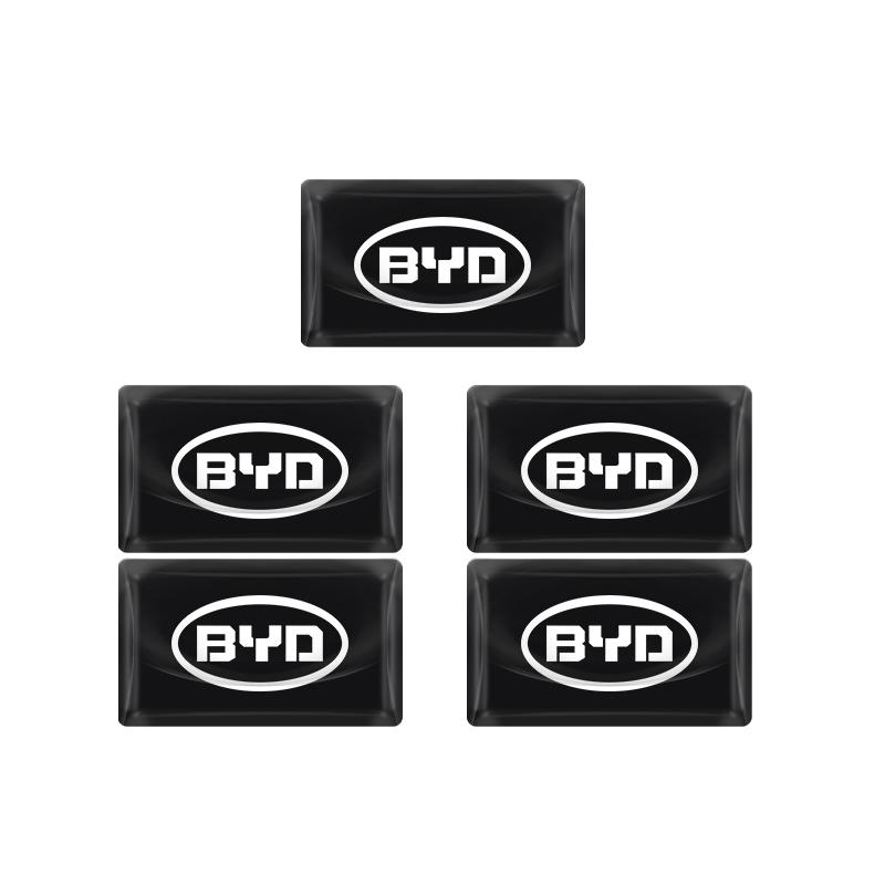 2/5/10Pcs Carbon Fiber Steering Wheel Car Emblem 3D Stickers For BYD All Model S6 S7 S8 F3 F6 F0 M6 G3 G5 G7 E6 L3 Car Styling