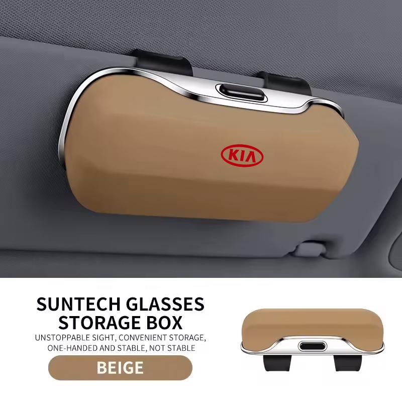 Car Visor Sunglasses Glasses Case Clip Eyeglasses Box Holder For Kia Morning Picanto Rio Stonic Sportage Ceed Optima Forte 5 3 4