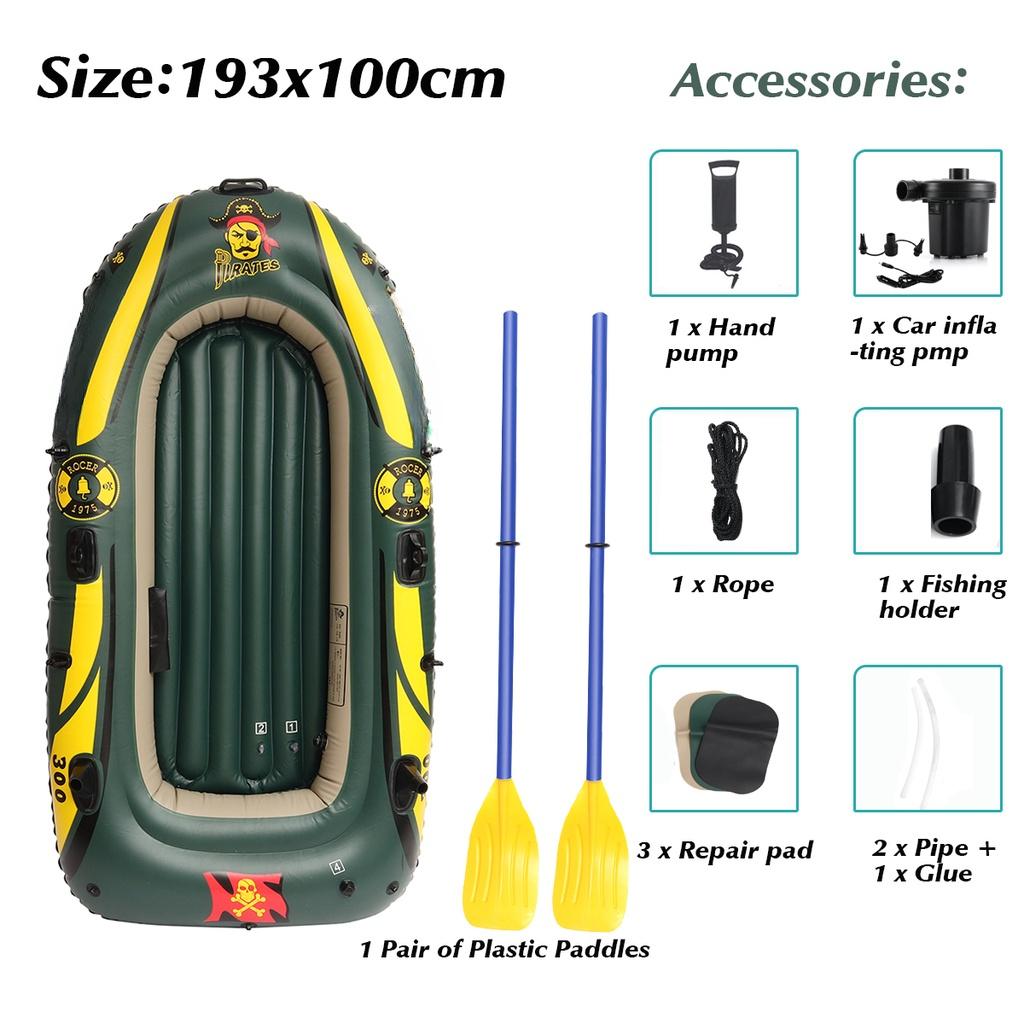 2 Person 3 Layer PVC Inflatable Boat PVC Inflatable Fishing Boats 110 Silk Laminated Kayak Rowing Canoe 180KG Load Sport Race