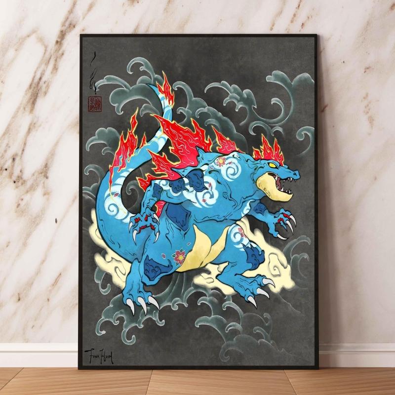 Lugia Ho-Oh Pokemon Unframed Canvas Painting Comic Themed Anime Wall Decor  Unique Collection Enhance Your Living Space