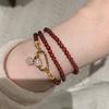 Light luxury high-end fashion wine red gemstone star shaped buckle necklace elegant and refined collarbone chain jewelry gift