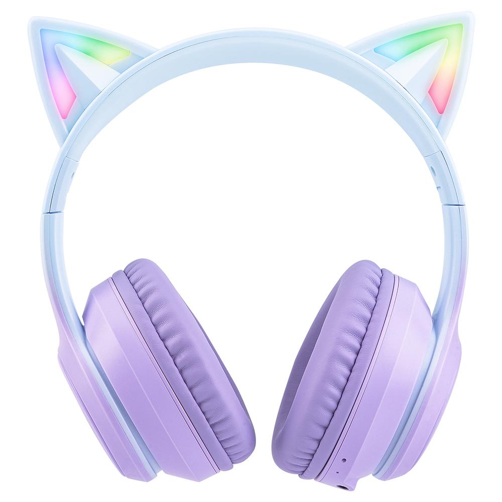 ONIKUMA B90 Cat Ear Wireless Bluetooth Headphones, RGB Lights, HD Microphone