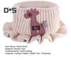 Children Warm Scarf Cartoon Pattern Ruffle Trim Knitted Winter Scarf Thickened Thermal Boys Toddler Elastic Warm Scarf
