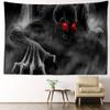 Красноглазый череп гобелен настенный ужас психоделический колдовство абстрактный общежитие декор для гостиной