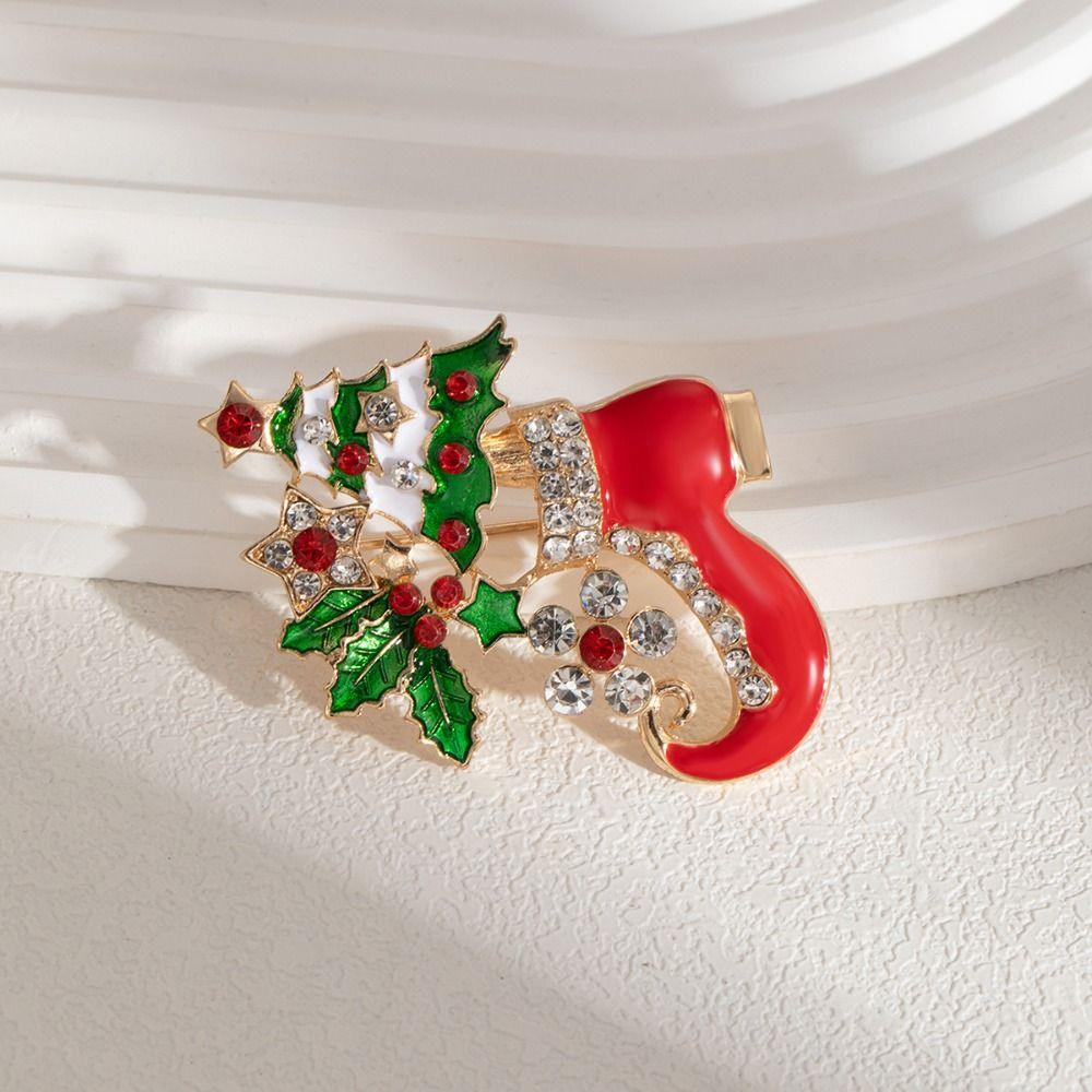 Versatile Christmas Brooch Boots Christmas Oil Drop Brooch Xmas Enamel Pin New Year