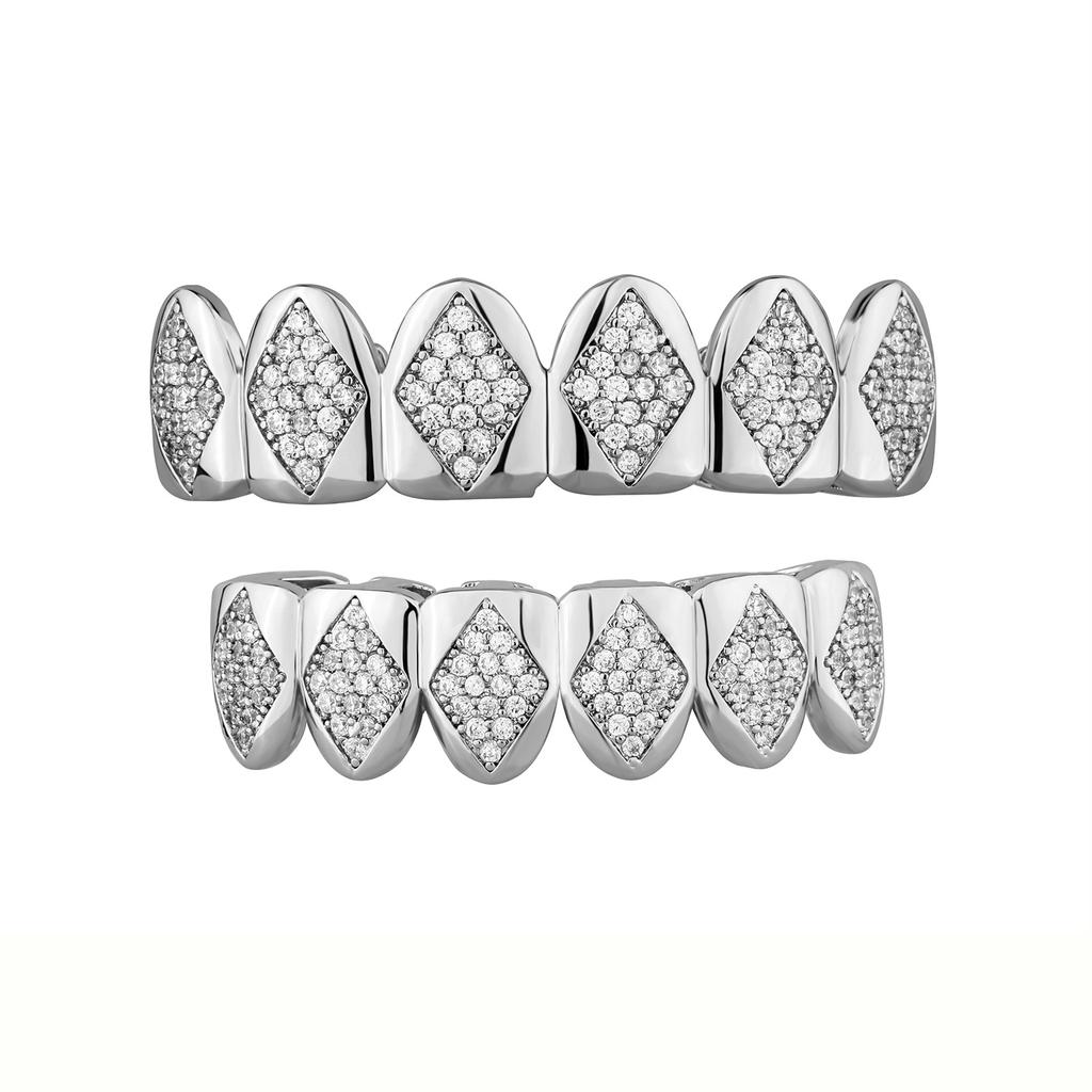 Hip Hop Jewellery AAAAA CZ Iced Out Full Teeth Grillz Custom Luxury Unisex Street Cosplay Decoration