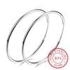 Women 925 Sterling Silver Hoop Earring Round Circle Loop Gifts Box Packing Simple Silver Hoop Earrings Piercing