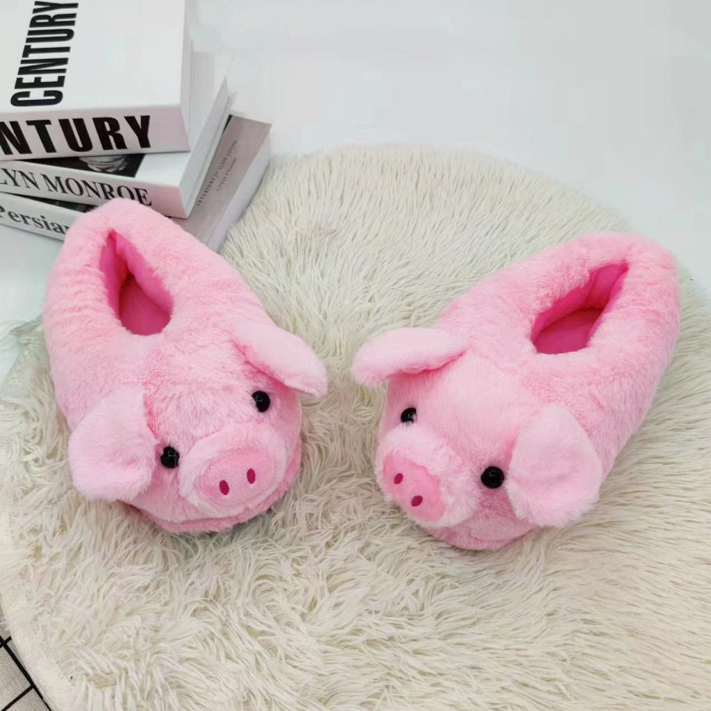 Розовые тапочки Holy Pig, домашняя обувь для пар, женские пушистые шлепанцы, меховые шлепанцы, кавайная домашняя обувь, женские милые плюшевые тапочки Piggy