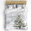 Christmas Snow Scene Snowflakes Gnome 3pcs Bedding Set For Double Bed Home Textile Duvet Cover Quilt Cover Pillowcase