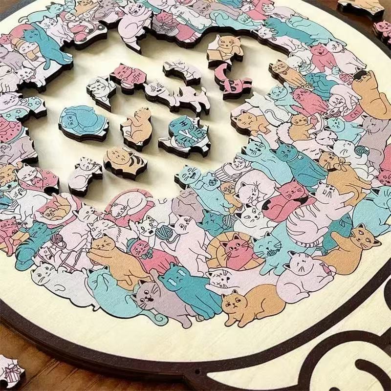 Деревянная головоломка в форме кошек Morandi Puzzle