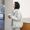 МОДА зимняя новая модная свободная куртка-пуховик женская короткая утолщенная куртка-хлеб воротник стойка теплая куртка Одежда