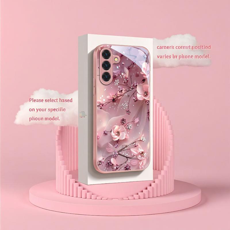 Закаленное стекло для телефона с принтом розовой сакуры, подходит для Samsung Galaxy S26 S25 S24 S22 S21 S20FE/Ultra/Plus, противоударное