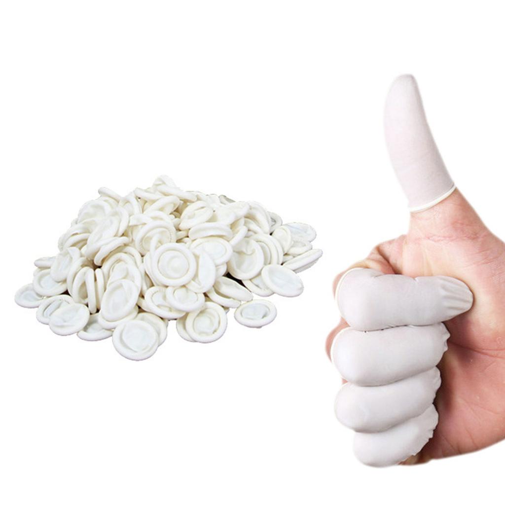 Set of 100 Finger Guards Protective Finger Sleeves Latex Finger Coverings Comfortable Sleeves for Professional Use