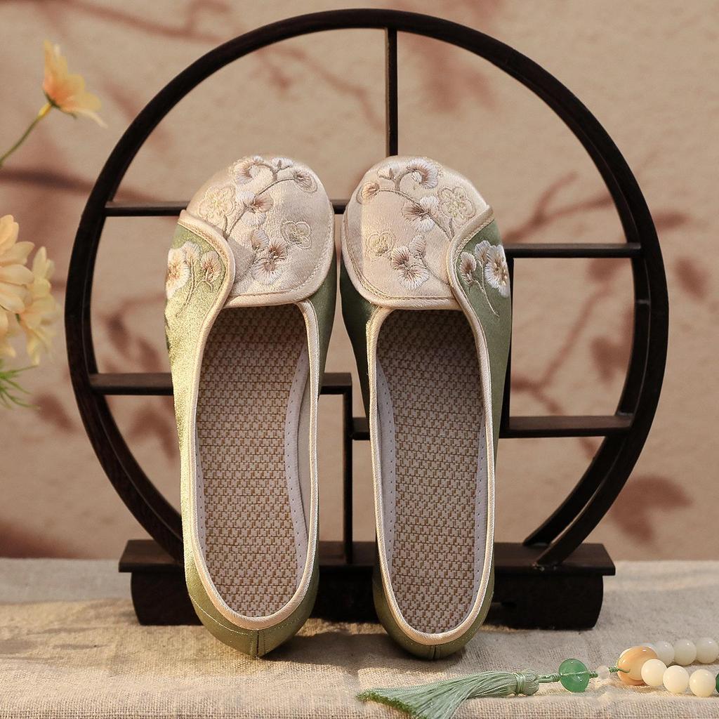 [Сандаловое дерево] 2024 Летние туфли из ткани с вышивкой в этническом стиле - Элегантный комплект с чонсамом