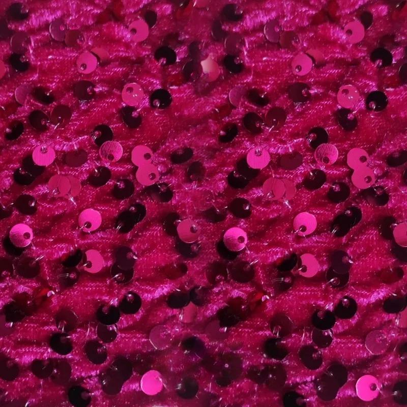 5mm Sequin Evening Gowns Encrypt Shining Fabric Stretch Velvet Fabrics For DIY Wedding Elegant Party Dresses handmade DIY, etc