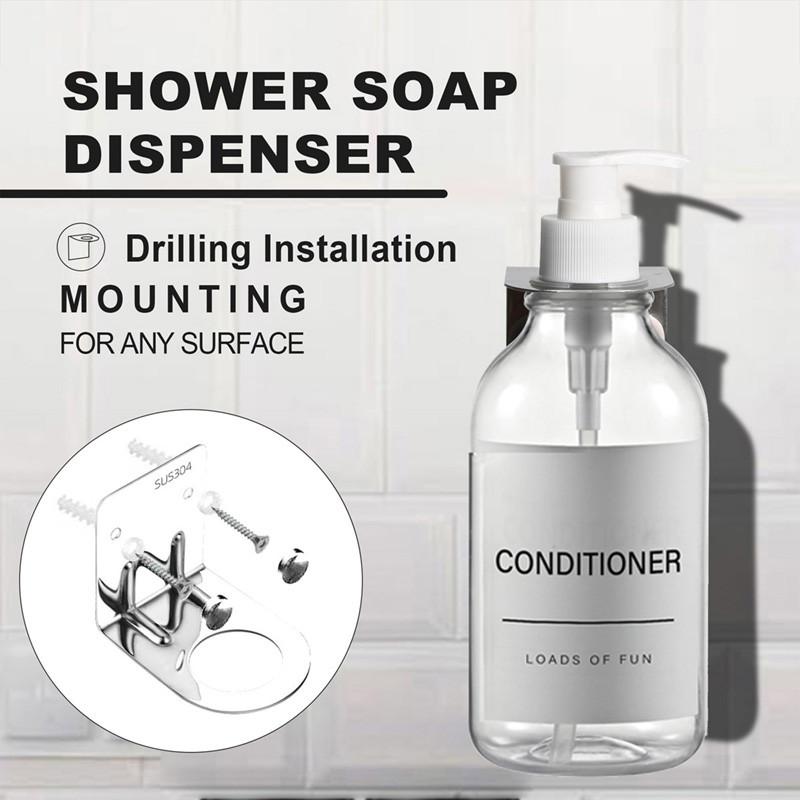 Диспенсер для шампуня и кондиционера настенный 500 мл многоразовый флакон для мыла для ванны лосьон для душа мыло дозатор для ванной комнаты