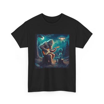 Alien Bigfoot Guitar Shirt, Sasquatch UFO Gifts For Men Women T-Shirt