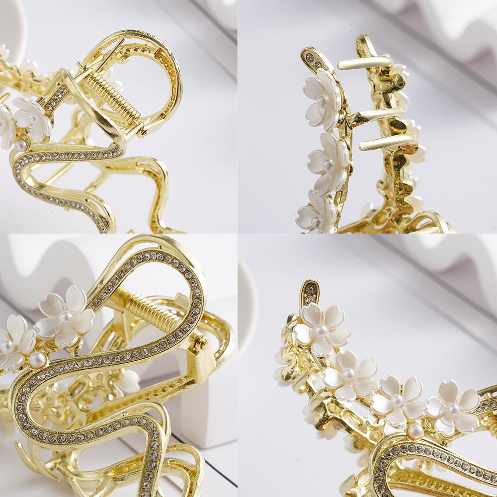 Модные геометрические металлические заколки-краб для волос, цветы, женские винтажные зажимы для волос, повязка на голову в виде краба, шпилька для волос для девочек, аксессуары для волос, головные уборы