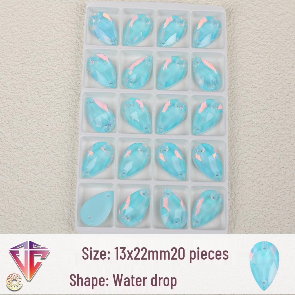 Флуоресцентные мокка каплевидные стразовые бусины - Ручная работа DIY Двухдырочные плоские аксессуары