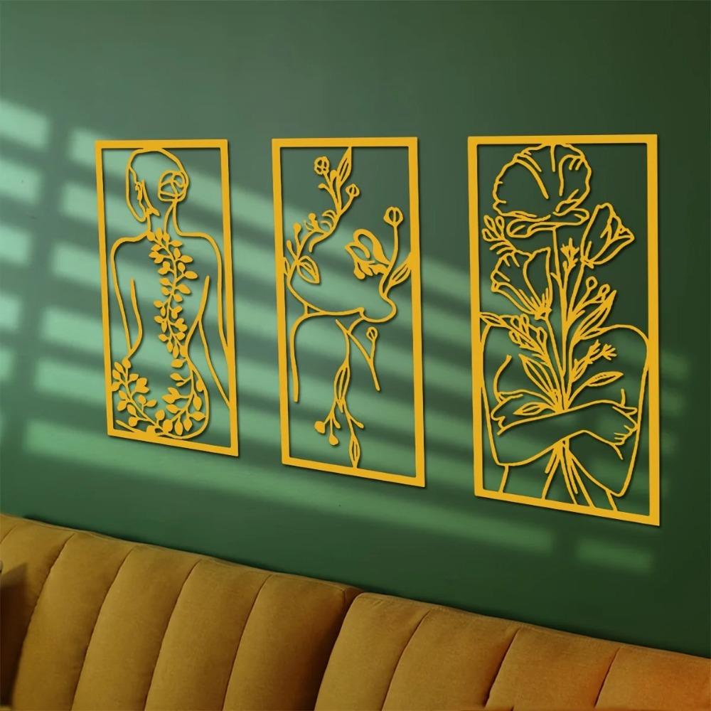 1 шт. Женский настенный декор, женское металлическое линейное искусство, стильная спальня, металлическое настенное искусство, элегантное настенное украшение, идеальный свадебный подарок