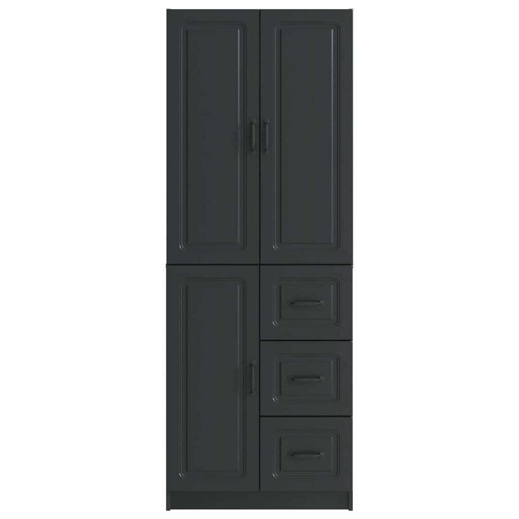 Cabinet Set 2 pcs Black Particleboard