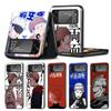 Black Phone Case For Samsung Galaxy Zflip3 Zflip Z Flip 3 5g Z Flip 4 Zflip4 Flip3 Shell Anime Cartoon Jujutsu Kaisen Cover