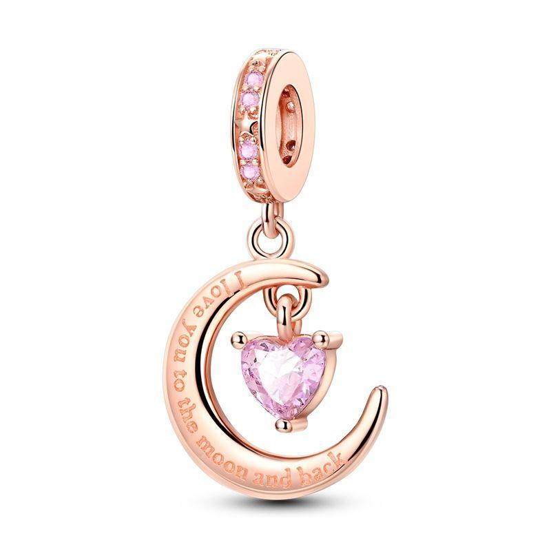 Trendy Copper Moon &Stars Charms Beads Earrings Rings Necklaces Fits Original Bracelets For Women Diy Jewelry Gifts