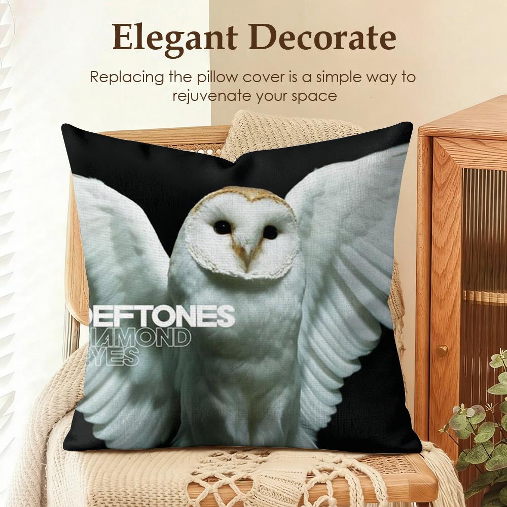Band DDeftones Cushion Cover Natural Linen Organic Fabric DoubleSided Printing Sofa Home Decor Gift Pillow Case