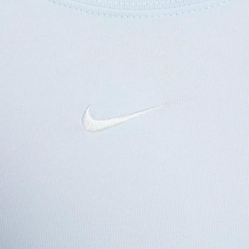 Nike Спортивная одежда Chill Knit Удобная Модная Универсальная Однотонная Футболка с коротким рукавом Женские топы Синий FV5509423