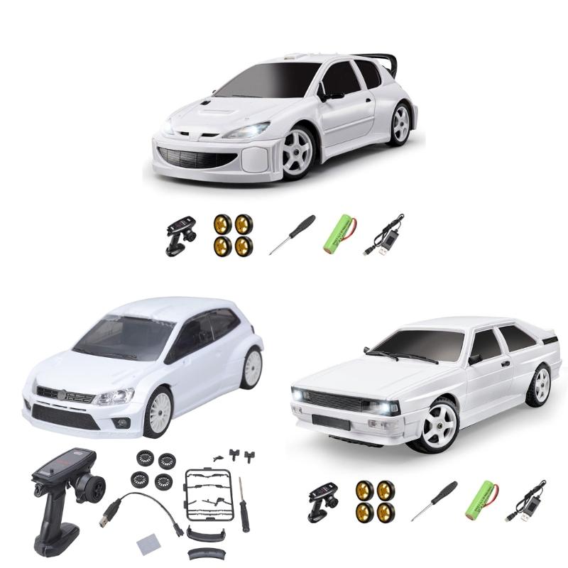 1/28 Дрифт-машина на радиоуправлении 4WD Высокоскоростная гоночная игрушка со светодиодной подсветкой для детей и взрослых