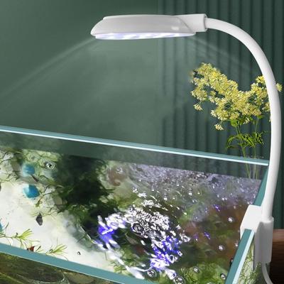Пластиковый светодиодный светильник для аквариума с вращением на 360 °, освещение водных растений, водонепроницаемая клипса для аквариума