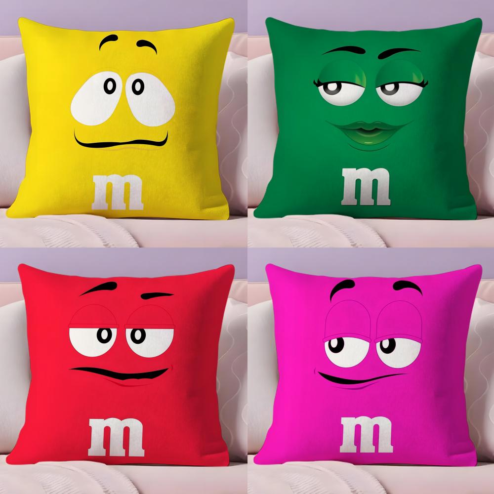Милая Забавная Арт M-M&M'S Наволочка Плюшевая Ткань Мягкая Двусторонняя Печать Диван Теплая Зимняя Дом Детский Подарок Наволочка