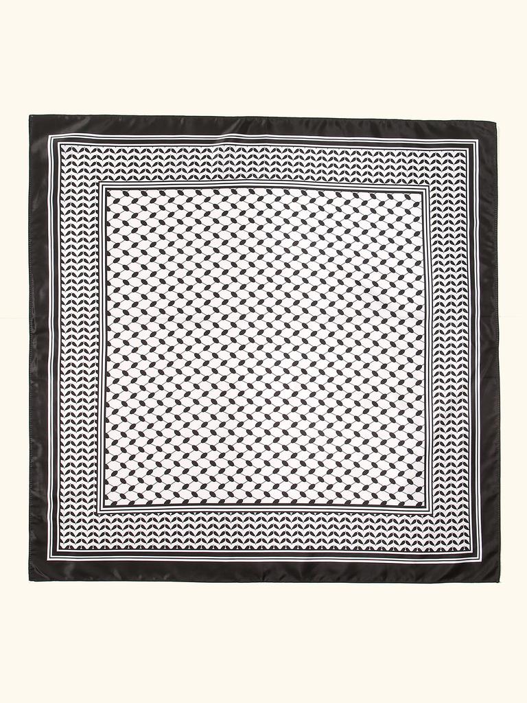 New Palestine Scarf Keffiyeh Women Printed Square Scarf Muslim Hijab Satin Silk Handkerchief Bandanna Muffler Headscarf Wraps
