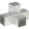 VidaXL Post Connector X-Shape Galvanized Metal 91x91 Mm