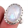 Natural Rainbow Moonstone Gemstone Handmade 925 Solid Silver Gift Ring S.8 G1y28