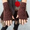 Unisex Men Women Arm Warmer Fingerless Knitted Long Gloves Cute Mittens